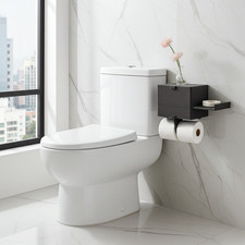 Toilettenpapierhalter mit Ablage & Aufbewahrungsbox - modular, ohne Bohren