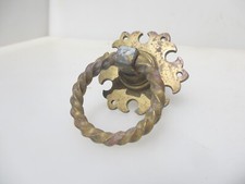 Viktorianischer Messing Hebel Türgriff altgotisch Kirche Tor Platte Schlaufe antik