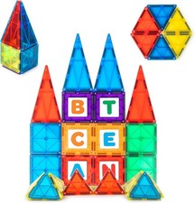 Playmags 3D Magnetische Blöcke für Kinder - Magnet Blöcke Lernen Formen, Farben 