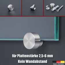 4 x Spiegelhalter Ø15 Spiegelbefestigung Wandhalter Spritzschutzhalter Edelstahl