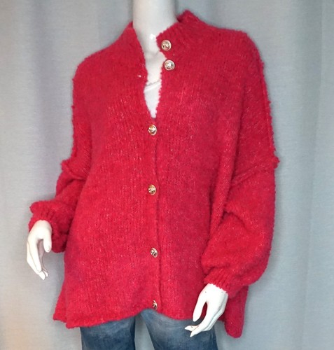 Boucle strickjacke grobstrick - strickjacke,