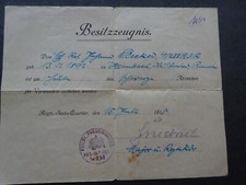 VERWUNDETENABZEICHEN, Urkunde, INFANTERIE, 1918, WK I, Besitzzeugnis