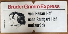 Zuglaufschild  Sonderzug Brüder Grimm Express  Hanau-Stuttgart und zurück 60x30