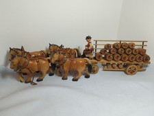 Alt, 50/60er, 120cm großes Löwenbräu Bier Brauerei 4-spänniges Pferdegespann