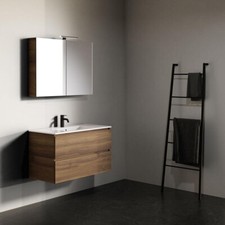 Badmöbel set mit waschbecken 60cm, Gäste-WC-Möbelset mit Spiegelschrak