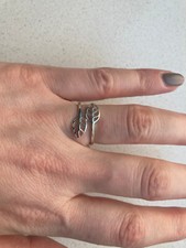 Ring 925 Silber - Boho Blattform - Gebraucht