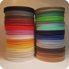 Schrägband Kantenband Einfassband 14mm Baumwolle 1m 3m 5m 10m 25m UNI-Farben