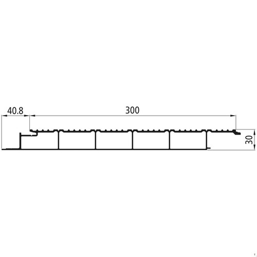 Aluminium bodenprofil 300 - 300, mm