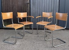 Ein Set 4 Bauhaus Thonet Mart Stam Stühlen,mit Armlehnen Und 2 Ohne Armlehnen