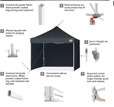 Pavillon ABCCANOPY Schwarz mit Seitenteile und Rollen ideal für Camping