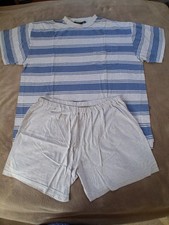 Herren Schlafanzug, Pyjama, Fashion Affairs, blau-grau gestreift, Gr. 54/, Nr. 4