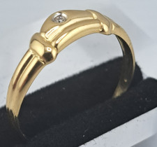 Goldring mit Diamant in 18 kt