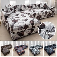 2 Stück Sofabezug L Form Ecksofaüberwurf Bedruckter Stretch Sofabezug 3+3 Sitzer