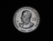 Peru 10000 Soles 1982 100. Jahrestag Schlacht von La Brena Silber 925