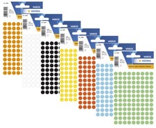 540 Herma runde Aufkleber Klebepunkte Sticker Ø 8 mm rund Papier Farbauswahl