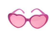 Herzsonnenbrille Kunsstoff 14x13x6cm rosa Partybrille für Karneval, Festival