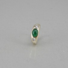 RING 585/14k Gelbgold, Smaragd und Brillanten ca. 0,20 ct W/vs, Ringweite: 47