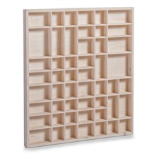 Zeller Setzkasten Schaukasten Regal Vitrine Sammler 52x3,5x46 cm Kiefer 12106