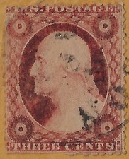 US Scott 26 on piece, CV $10