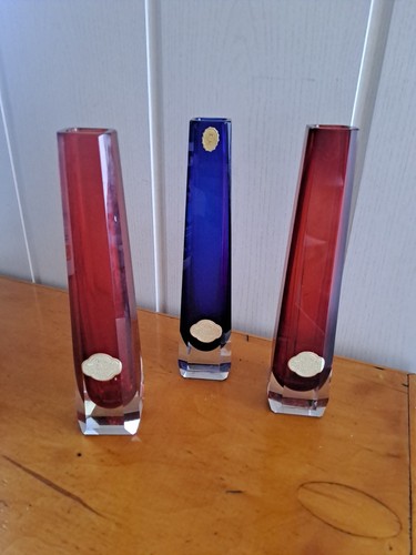 Blockvase vintage rot - 2x, 1x