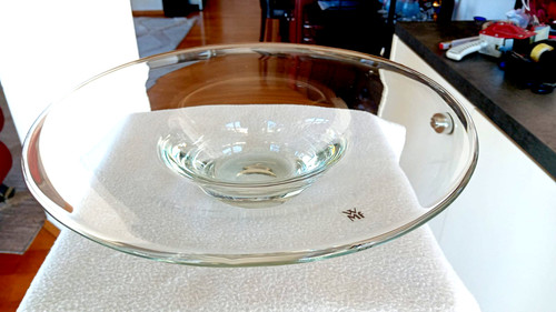 Große schwere glas schale - glas,