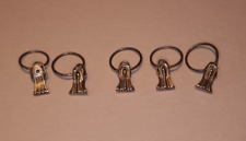 5 alte Gardinenclips mit Ring - 3 verschiedene Muster Jugendstil? *Dachbodenfund