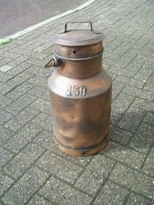 große alte Milchkanne Zahlen kupferfarben Deckel Bauernhof Deko Schirmständer