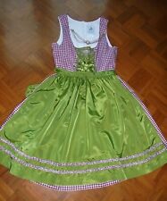 Ludwig&Therese Luxus Dirndl 2teilig kariert grüne Schürze Kropfschmuck Größe 38
