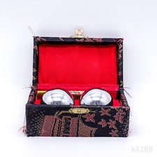 Vintage Qigong Meditationskugeln Chinesische Klangkugeln mit Original-Schatulle