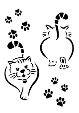 Schablone " Katze mit