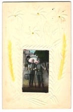 Papierkunst-AK Zwei junge