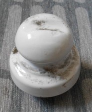 DDR VEB Energieversorgung, Alter Starkstrom Isolator Kopf Keramik / Porzellan