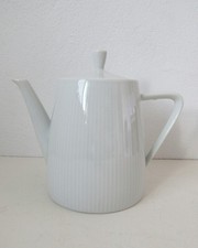 Teekanne Kaffeekanne ca. 1L weiß/Rippen Seltmann Weiden Bavaria "Monika" Vintage