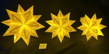 3 Stück gelbe Bascetta Sterne /Origami-Stern LED-Beleuchtung / 3 Größen # 7