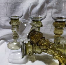 6 Weinrömer Pokale grün 0,1 L Weingläser Römer  antik Vintage Beerennuppen alt