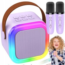 LED Karaoke Mikrofon Anlage Maschine Mit 2 Mikrofonen Bluetooth Lautsprecher Box
