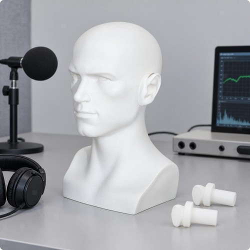 Kopfhörer testpuppe mit - kopfhörer,