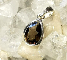 Anhänger mit Rauchquarz, 925er Silber - Quarz - facettiert - Braun
