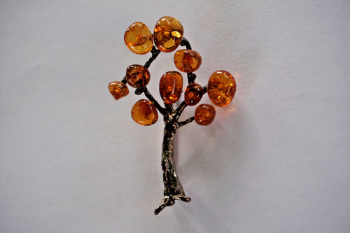 Vintage brosche baum bernstein - vintage,