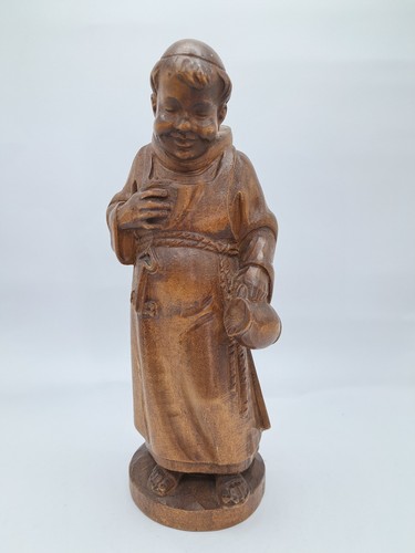 Alte holzfigur mönch mit - mönch,
