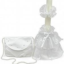 Kerzentuch Kommunion Tasche Kerzenrock  Tropfschutz zum Kommunionkleid weiß *40