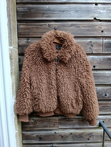 Jacke braun schafsoptik - braun,