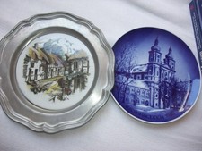 2 x Wandteller Teller Sammelteller Porzellanteller Zinkteller Zierteller Schale