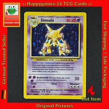 Simsala - Alakazam Pokemon Karte TCG WOTC 1/102 Rare Holo Base Basis-Set /P70