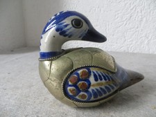 ENTE - FIGUR - METALL/KERAMIK - BLAU/SILBER