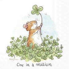 20 Servietten One in a Million Glück Silvester Maus Kinder Tischdeko 33x33cm