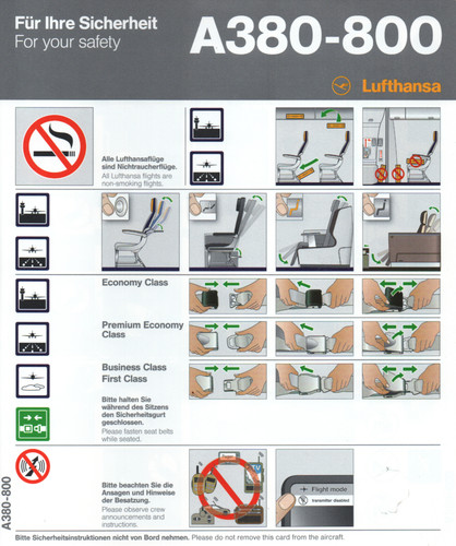 Safety card lufthansa - -,