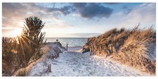 XXL Leinwandbild 115x55cm Bild Sand Strand Düne Meer Wandbild Deko Wanddeko