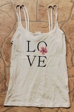 weißes Shirt mit Spaghetti-Trägern  in Größe XS von Queentex