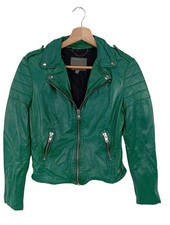 MUUBAA Lederjacke Damen Jacke Gr. DE 36 waldgrün Casual-Look